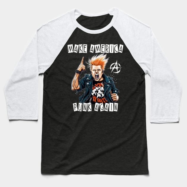 Trump Punk Rock Star - Make America Punk Again Baseball T-Shirt by ShirtFace